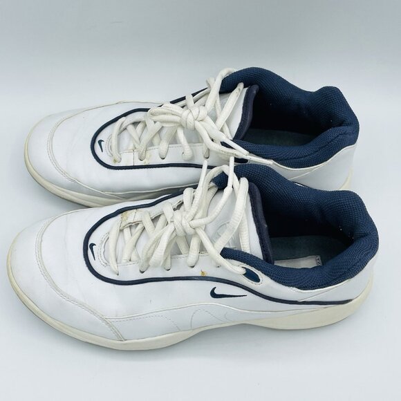 Nike Shoes Womens Size 7 White Blue Lady Comfort Golf Spiked Sneakers Lace Up - Picture 6 of 11